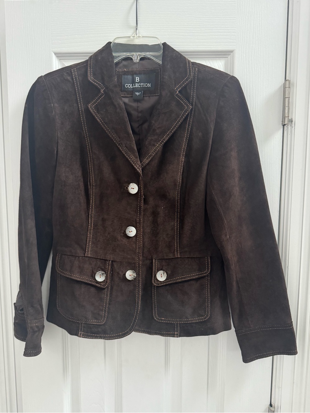 Women's Brown Suede Blazer Jacket Size S